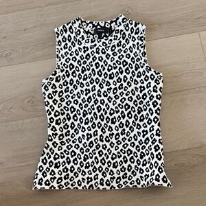 Theory Leopard Print Scuba shell